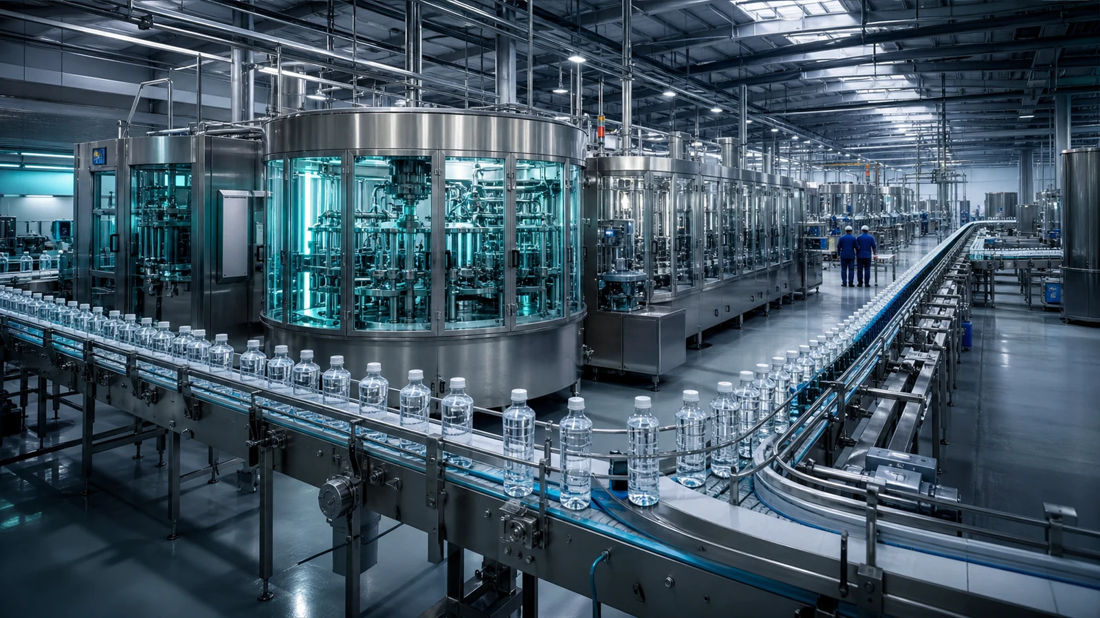 Automated packaging machinery operating on a clean production line