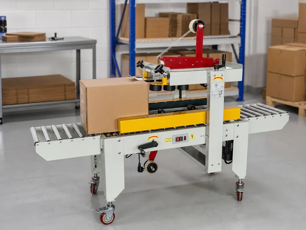 Automatic case taper sealing cartons