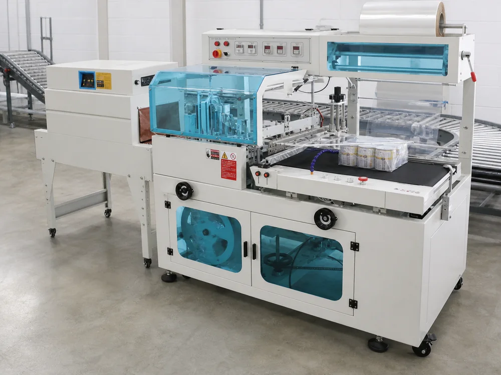 Shrink wrapping machine producing multipacks